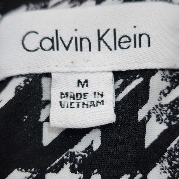 Calvin Klein Pleated Front Geometric Sleeveless Tank Top Blouse Size Medium - Picture 7 of 9